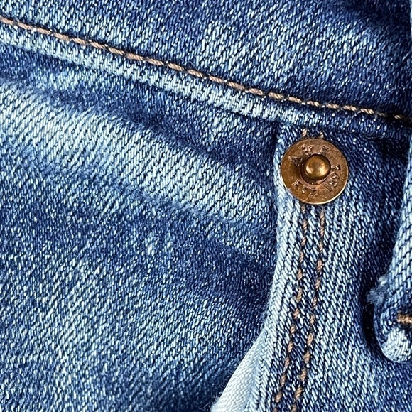 Abercrombie & Fitch Simone High Rise Ankle Flare Frayed Hem Blue Jeans 28 - Picture 10 of 16